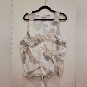 NWOT prAna Cream and Tan Sleeveless Tank Top (XL)